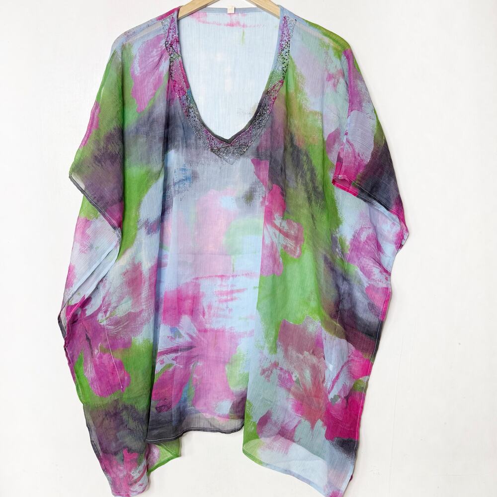 Tie Dye Gauze Beach Cover Up One Size
